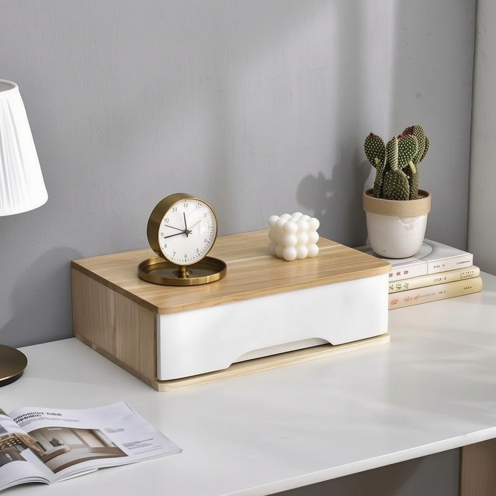 Home Office Desk With Drawers - Boîte de rangement en bois pour