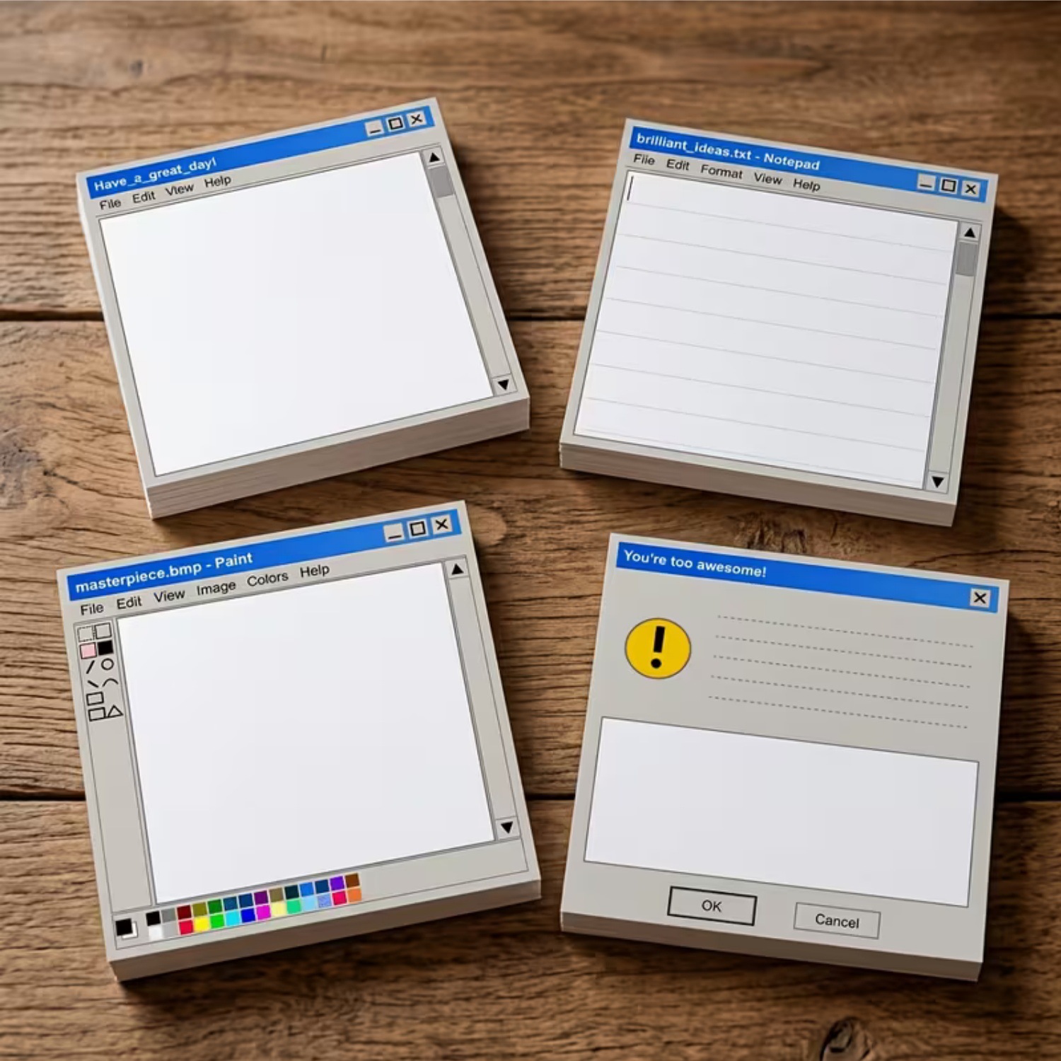 Sticky Note Dispenser - 4 styles de notes autocollantes vintage