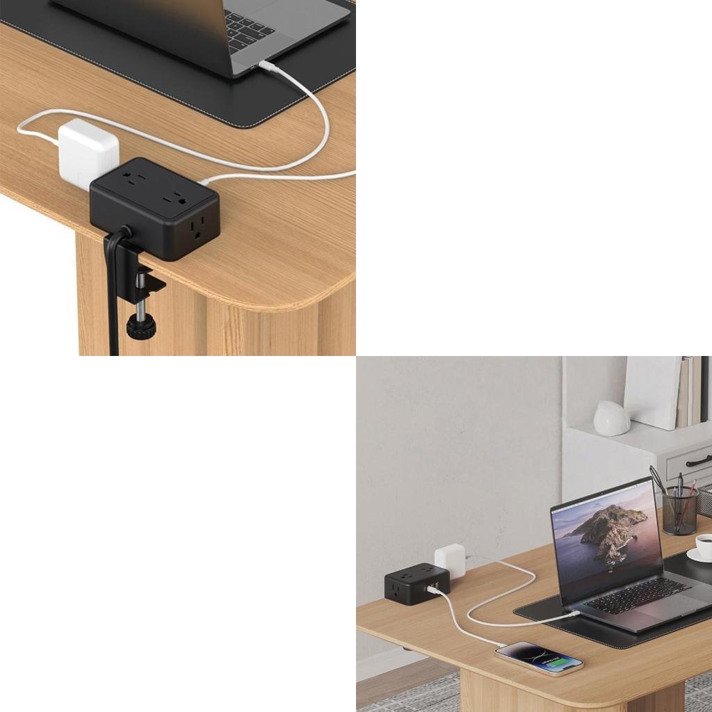 Power Strip Desk - Barres d'alimentation à sur pince sécurisée,