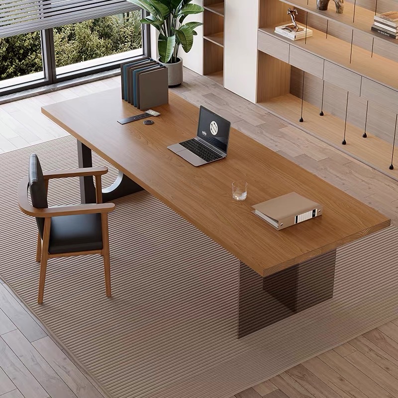 Home Office Room - Bureau flottant en bois et acrylique