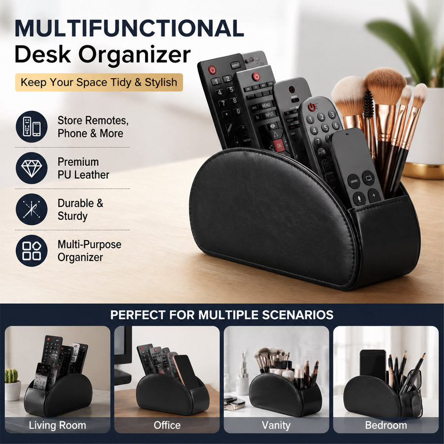 Home Office Jobs - Organisateur de bureau en cuir PU