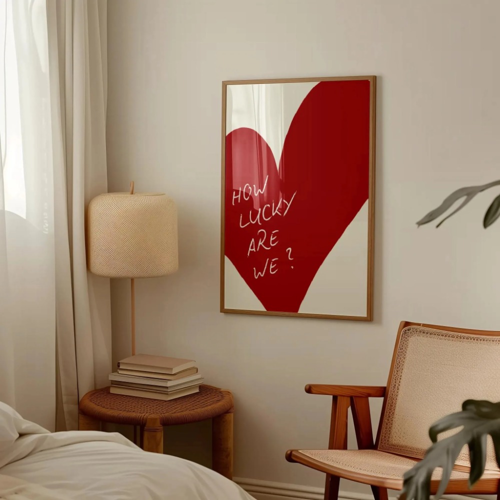 Home Office Inspiration - Affiche murale à rayures rouges et