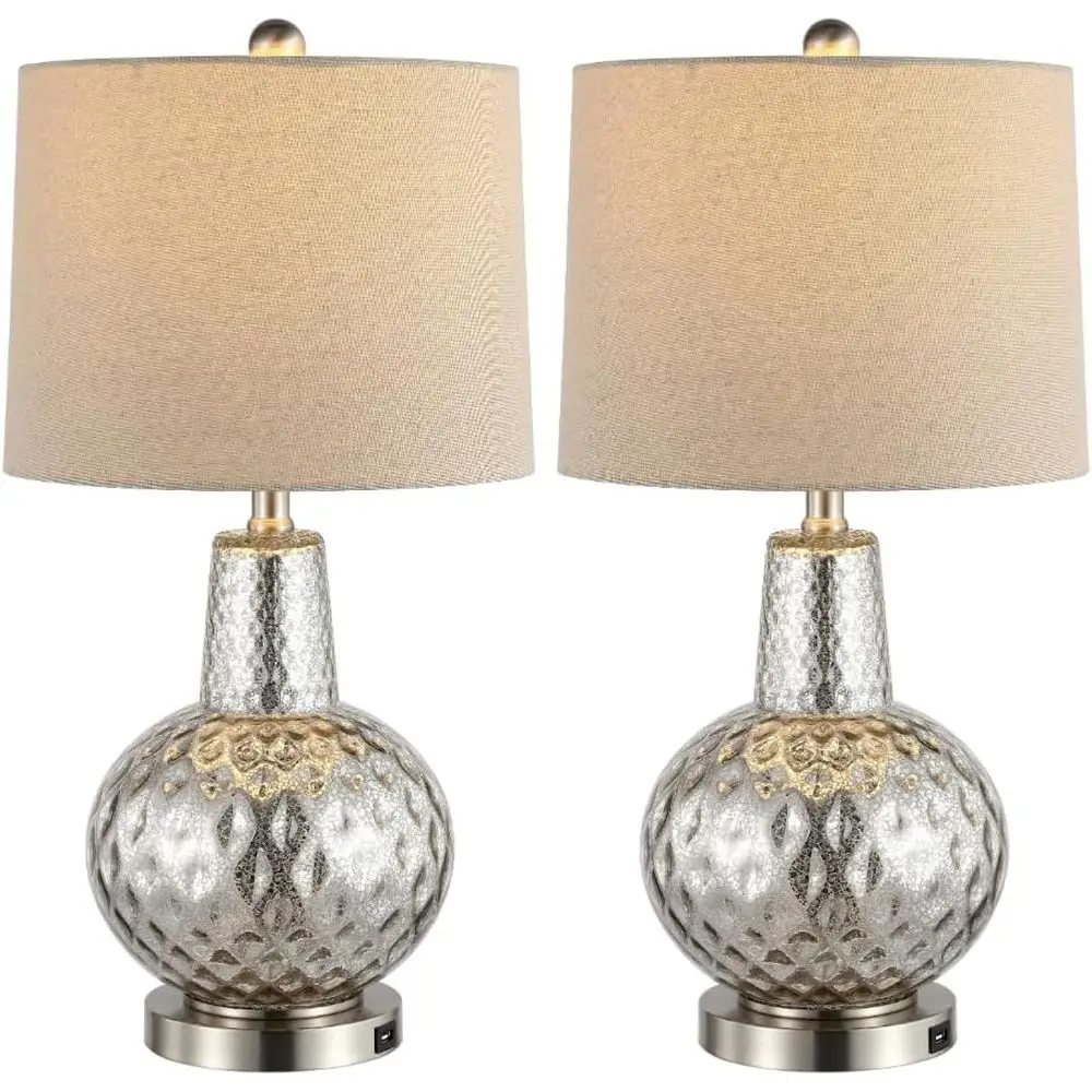 Home Office Room - Lampe de table LED argentée/ivoire de