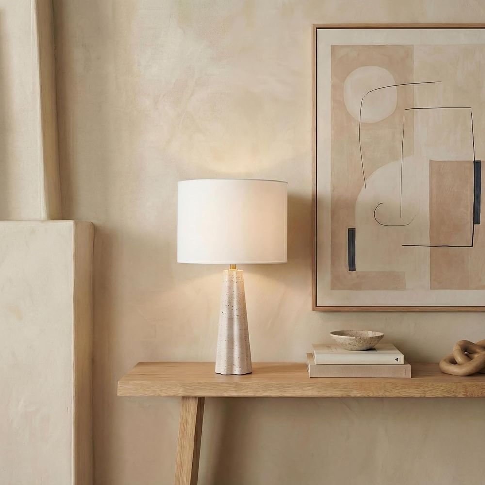 Lampe de table en travertin/bl - Home Office Room avis et prix