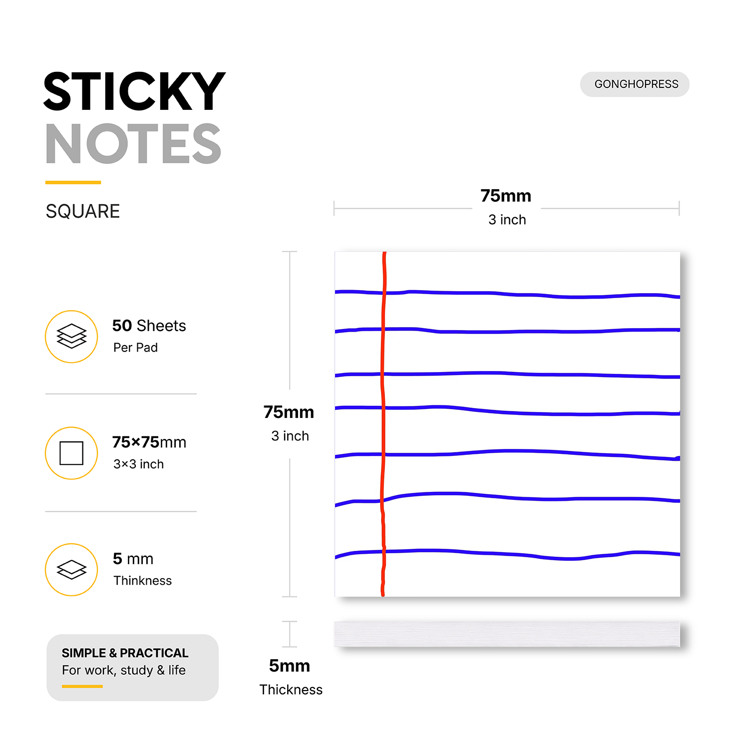 2 blocs-notes adhésifs lignés, - Sticky Note Dispenser avis et prix