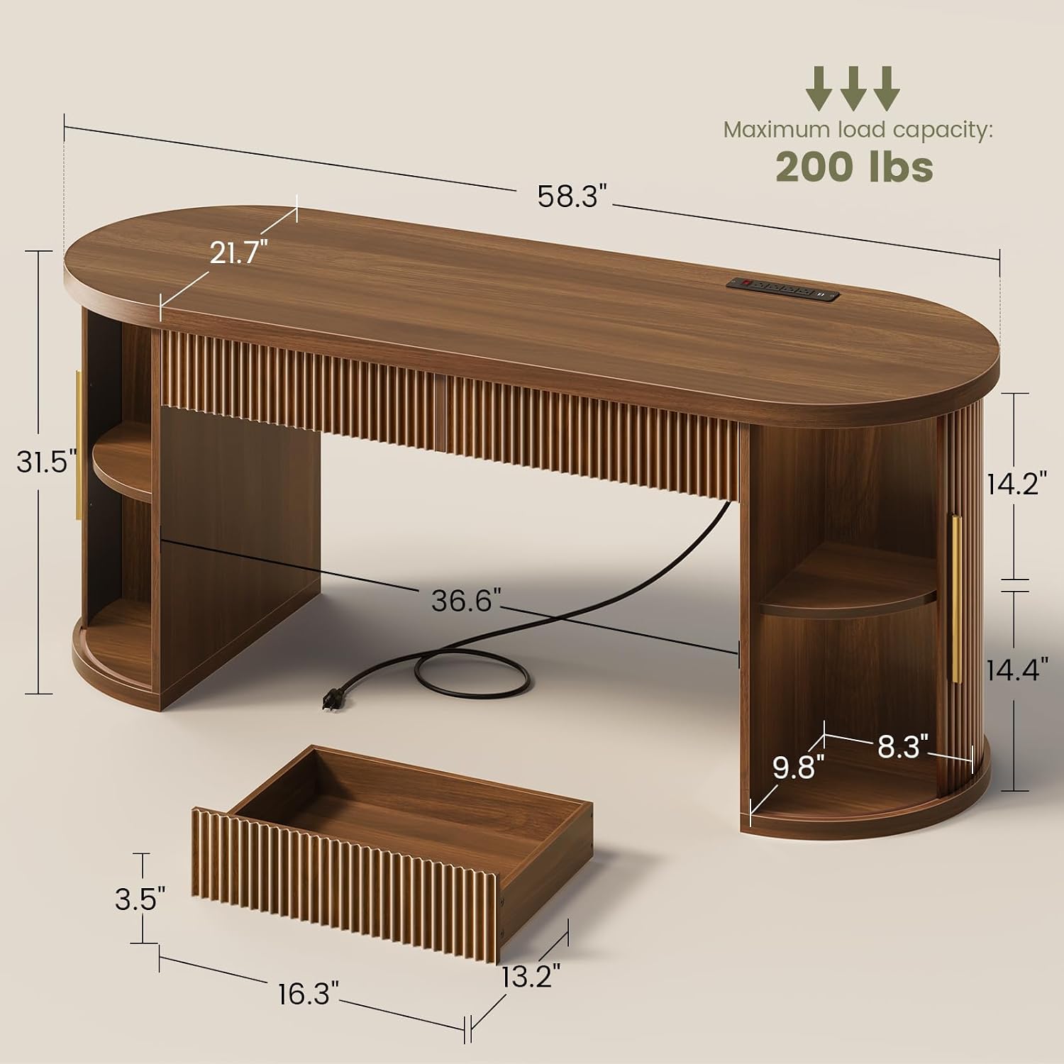 Bureau de travail avec 2 tiroi - Power Strip Desk avis et prix